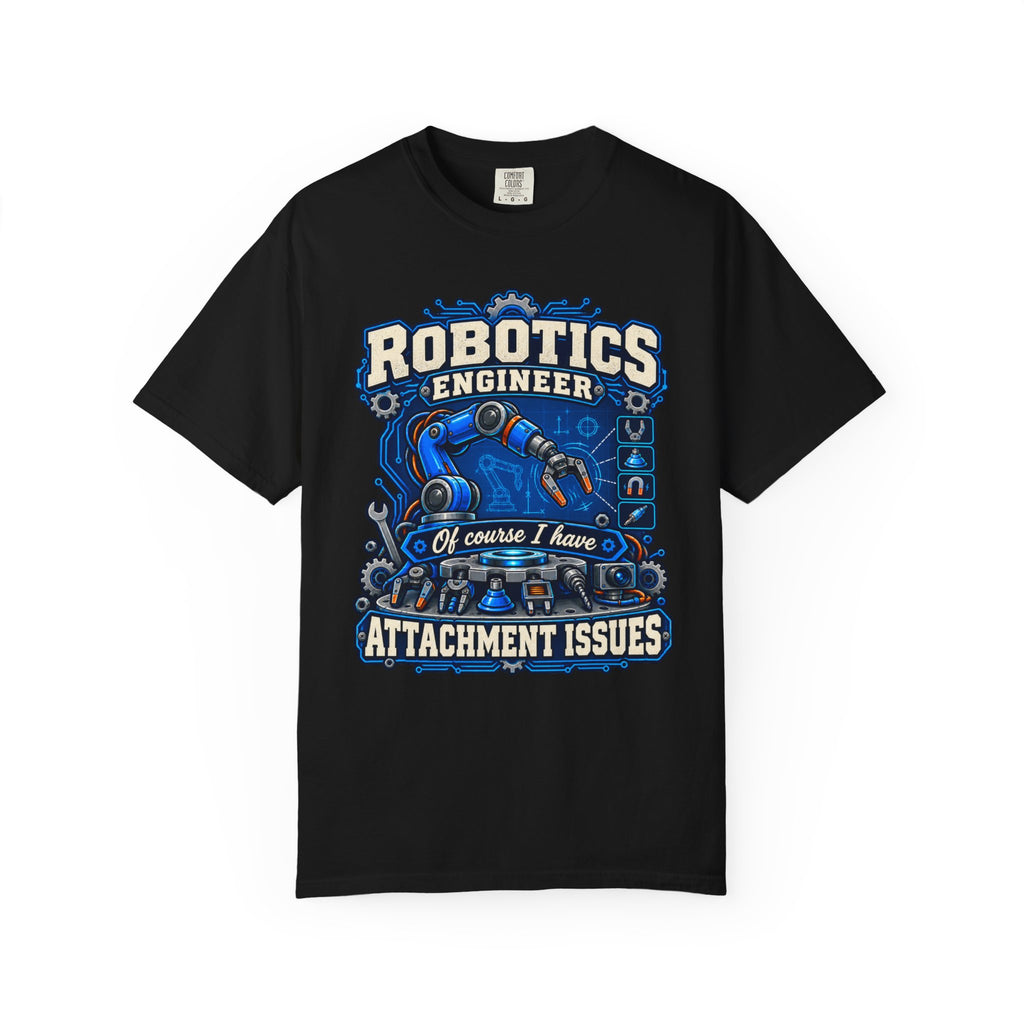 Robotics Engineer T-Shirt — “Of Course I Have Attachment Issues” Funny STEM Tee