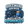 Software Engineer Sticker — "Of Course I Have Dependencies" Laptop Vinyl Decal